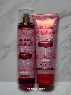 Bath & Body Works MRS. CLAUS' COCTAIL Cream and Mist Set
